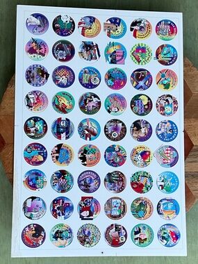 RARE Vintage 90s Uncut POG Sheet! 54 Holographic 50 US States & Govt CompleteSet
